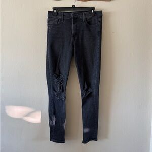 Joe’s Jeans High Rise Skinny Ankle Distressed Black Denim Jeans size 29